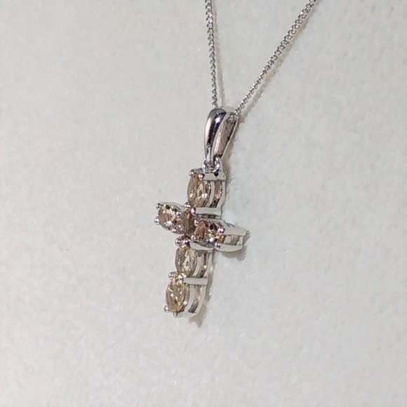 Imperial Topaz Cross Necklace - Picture 2 of 5